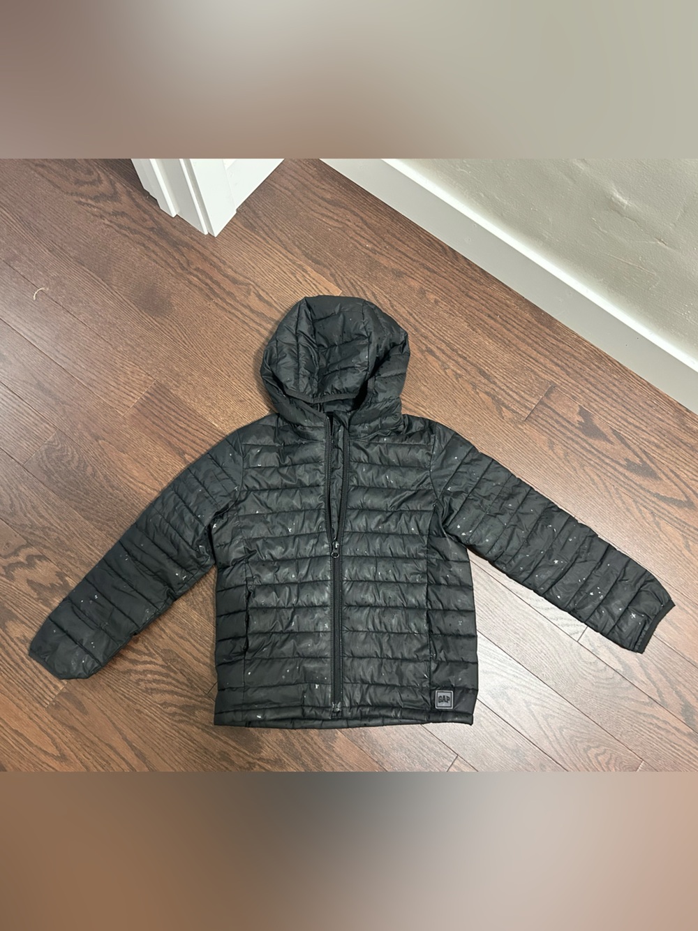GAP Black Quilted Hooded Puffer Jacket for Kids